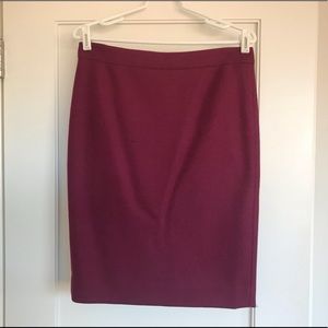 J. Crew pencil skirt in burgundy wool
